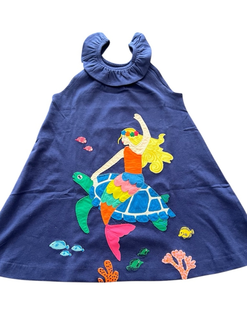 Mini Boden Mermaid Appliqué Dress size 4-5 girls new with tags